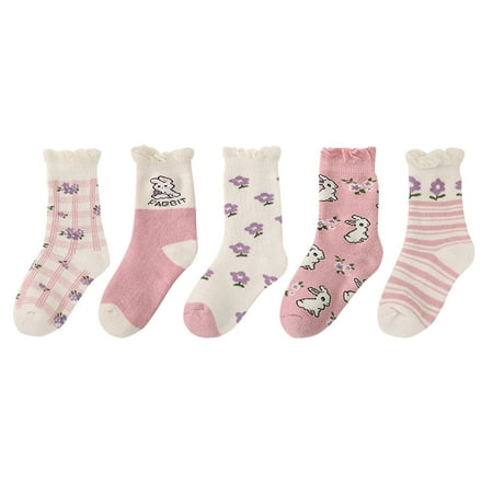 

ViLaViDe Children Baby Stockings Thickened In Autumn And Winter Warm Comfortable And Cute Flowers Animals And Rabbits Cartoon Pattern