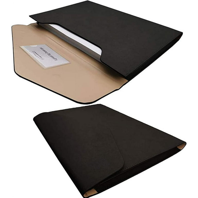 PU Leather A4 File Folder Document Holder Waterproof Portfolio Envelope  Folder Case with Invisible Magnetic Closure