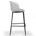 thumbnail image 6 of Glamour Home Ave 28.5" Faux Leather Bar Stool with Stitching in Gray (Set of 2), 6 of 7