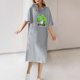 thumbnail image 5 of Vestido Corto de Verano Cuello Redondo Estilo de Camiseta de Longitud de Tobillo de Manga Corta, Altamente Elástico para Pijamas Y Ropa Interior Sexy, 5 of 8