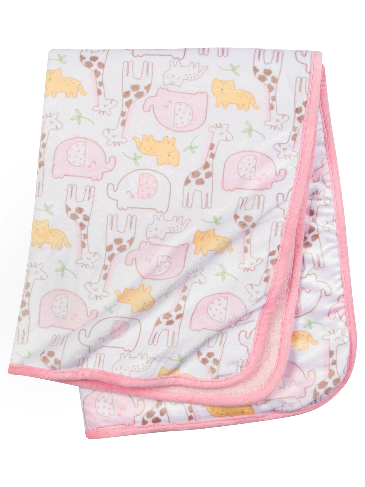 New NWT Chick Pea Girl 2 Pack White Pink Giraffe Zebra Muslin Swaddle Blanket 