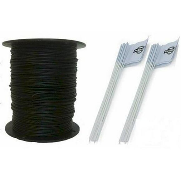 Essential Pet Produits Kit de Clôture et Drapeau BK-20G-1000 Lourds 1000 ft.