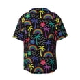 thumbnail image 6 of Lsque Colorful Palms print Men's Cuban Collar Short Sleeve Shirt Summer Beachwear Casual Button Down Fashionable Vacation Leisure Shirt-3X-Large, 6 of 7
