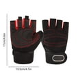 thumbnail image 3 of CxhicLuv Black-Red Half Finger Gloves, 6.9×4.1×0.8 Inch, Non-Slip, Breathable, Durable, Ideal for Gyms, Cycling, Polyester & Silicone-Palm, Suitable for Men, Women, Red, 3 of 7