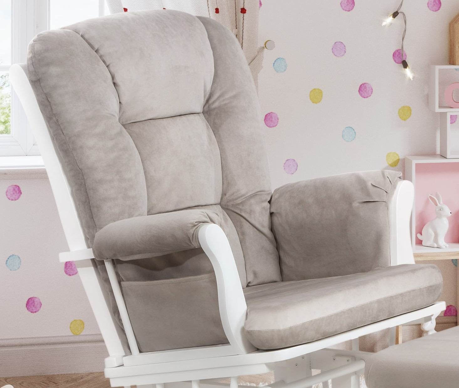 AFG Baby Furniture Alice Glider Chair Replacement Cushions Set, Gray