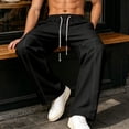 thumbnail image 5 of Bxsruta Mens Loose Fit Joggers Drawstring Waist Athletic Pants Casual Streetwear Wide Leg Trousers, 5 of 8