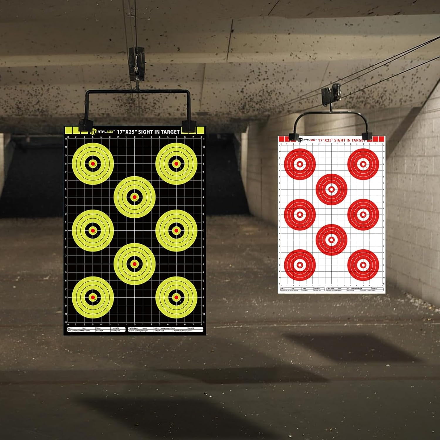 Sight in Shooting Range Paper Target, 17X25 Inch Paper Red Bullseye Shooting Targets Suitable for Handgun, Rifle, Pellet Gun, Airgun, BB Guns, Airsoft