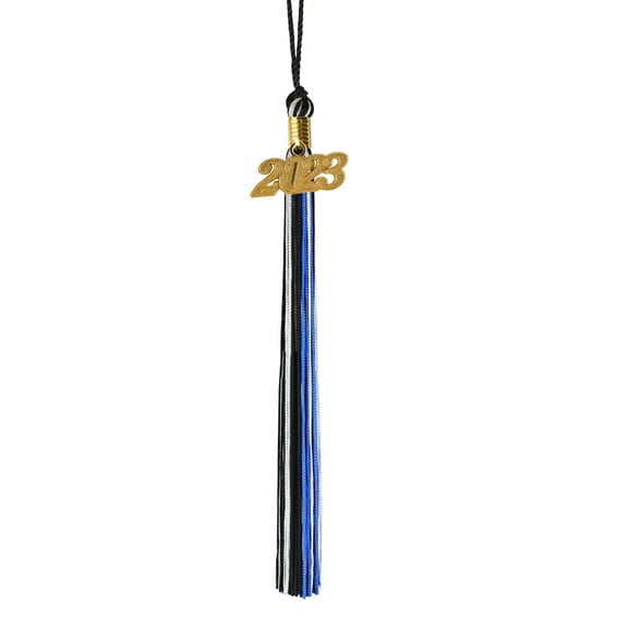 Class Act Graduation Graduation Tassel - Gold Charm - 3 Color, Black / Blue / Silver