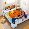 thumbnail image 3 of Move Over Cartoon Bedding Sets Full Basketball Duvet Cover Set Graffi Basketball Pattern Microfiber No Filling, 3 of 9