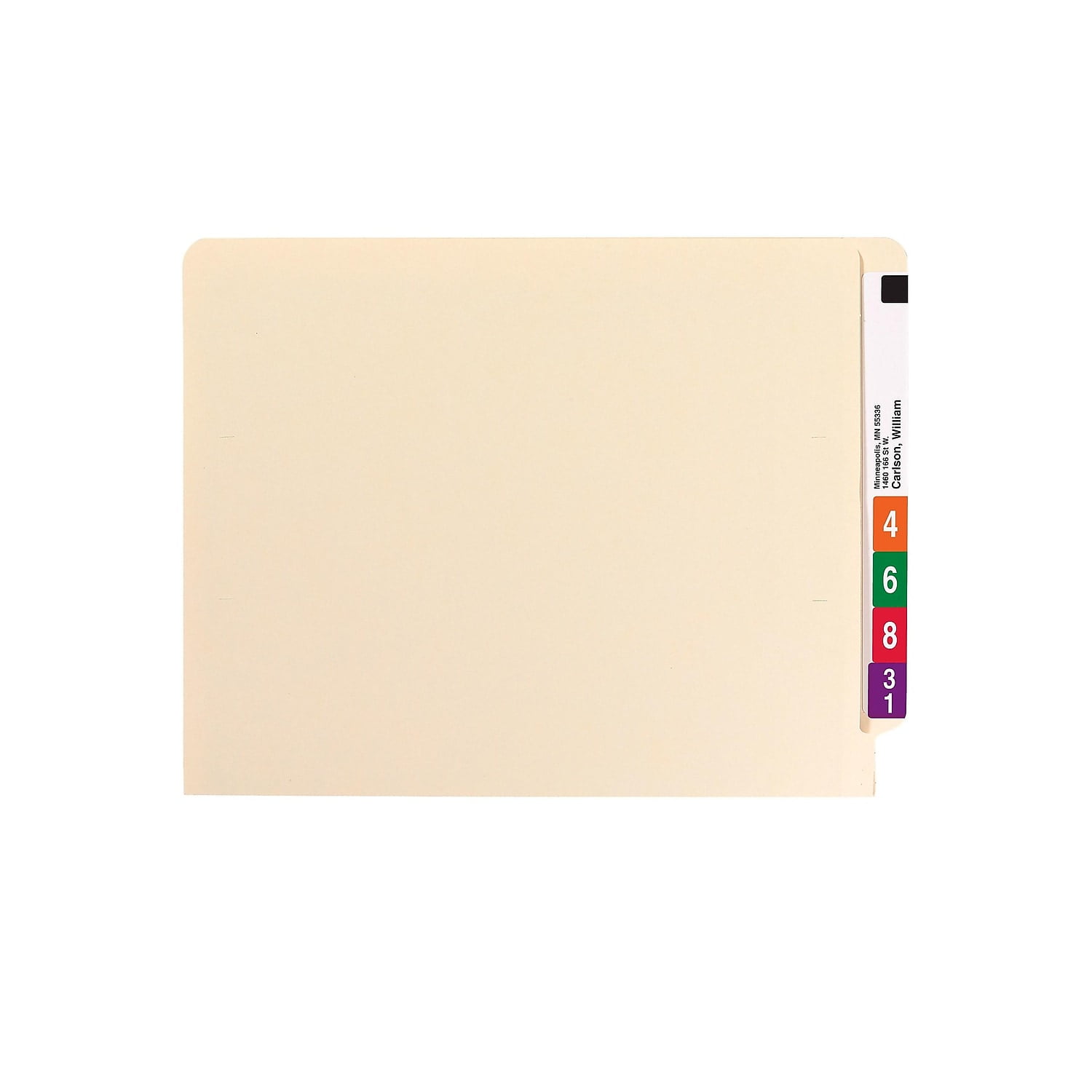 Smead Letter Straight Cut End-Tab File Folders, Manila, Count100