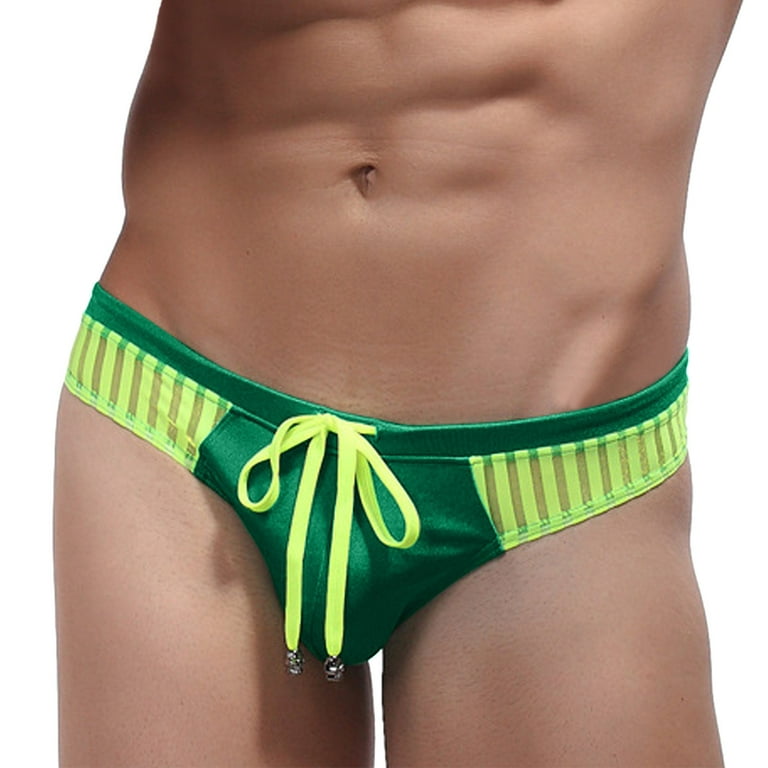 Pimfylm Cotton Underwear For Men High Waist Men's Cotton Briefs Green Large  