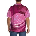 thumbnail image 3 of Lsque Sparkling Pink Toilet print Men's Cuban Collar Short Sleeve Shirt Summer Beachwear Casual Button Down Fashionable Vacation Leisure Shirt-3X-Large, 3 of 7