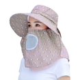 thumbnail image 2 of ZSQDM Women Summer Sun Hat Women Adjustable Anti Outdoor Riding Large Hat Sun Visor Protective Hat beanie of Men Visor Hats for Women Sun Hats Skull Cap, 2 of 4