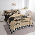 thumbnail image 2 of Catabedysis Vintage Plaid Camping 7-Piece Twin Bedding,Camper Silhouette Print Bedding Comforter Set For Boys,Multicolor,Black Reversible, 2 of 7