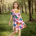 thumbnail image 3 of Mgmyaa Girls Casual Dress Summer Short Sleeve Cold Shoulder Dresses for Kids Holiday Sundress with Pockets 3-14, 3 of 7