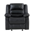 thumbnail image 2 of Martin 3 Pc Manual Reclining Sofa set finished with Faux Leather/ Wood in Black, 2 of 13