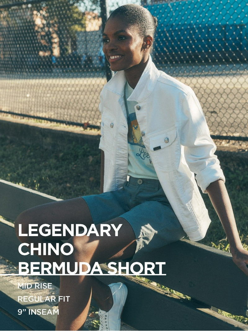 Lee women's Midrise 9 Chino Shorts - Cotton Stretch - Walmart.com