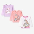 thumbnail image 2 of Zaveiop Toddler Girl Long Sleeve T-Shirts Kids Cotton Fall Top Soft Cotton Casual T-Shirt 3Pack Size (Pink,2 Years), 2 of 9
