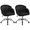Black, variant on Yaheetech Modern Rolling Office Chair Vanity Chair with Armrests, Dark Gray