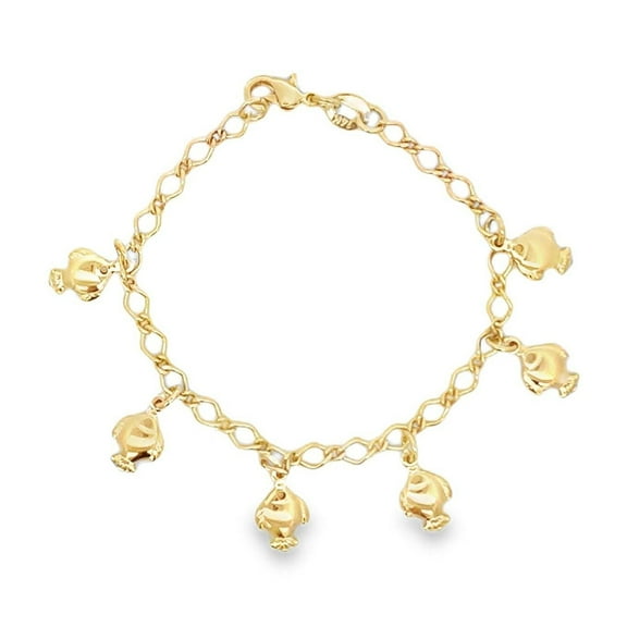 Gold Filled Fish Charm Kids Dangle Bracelet