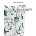 thumbnail image 5 of Green Botanical Linen Curtain Valance for Bedroom/Bathroom/Kitchen/Office/Living/Dining Room Window,White Spring Floral Summer Birds Rod Pocket Topper Decorative Cafe Drapes Panel 54"x18", 5 of 6