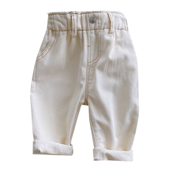 NordicNest Baby Boys Girls Jeans Casual High Waisted Pant Straight Denim Jean Trousers Versatile Dailywear
