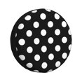thumbnail image 1 of Fotbe Black and White Polka Dot Funda de Llanta de Repuesto con Estampado, Engrosada, Ajuste Universal para Jeep, Remolque, RV, SUV, Camión-15 inch, 1 of 6