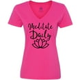 thumbnail image 3 of Inktastic Meditation Yoga Meditate Daily Resolution Women's V-Neck T-Shirt, 3 of 5
