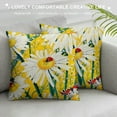 thumbnail image 3 of JEUXUS Spring Summer Pillow Covers, Farmhouse Spring Summer Decor Daisy Floral Yellow Pillow Covers for Couch Sofa Indoor Outdoor Yellow Sunflower Summer Decorations, 3 of 5