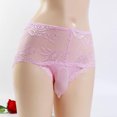 thumbnail image 6 of Odeerbi Mens Lace Pouch Underwear Valentine's Day Color Briefs 2025 Fashion Underwear Personalized High-Waist Lace Panties Buttock Covering Briefs Pink, 6 of 6