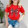thumbnail image 2 of Toddler Girls Short Sleeve T-Shirts Cotton Soft Tees Kids Summer 24 Months 2t 3t 4t 5t 6t 7t Casual Basic Crew Neck Daily Wear Tops Gibobby,7-8 Years,Red, 2 of 5