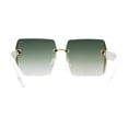 thumbnail image 4 of Womens Glitter Luxe Rimless Chic Butterfly Designer Sunglasses White Green, 4 of 4