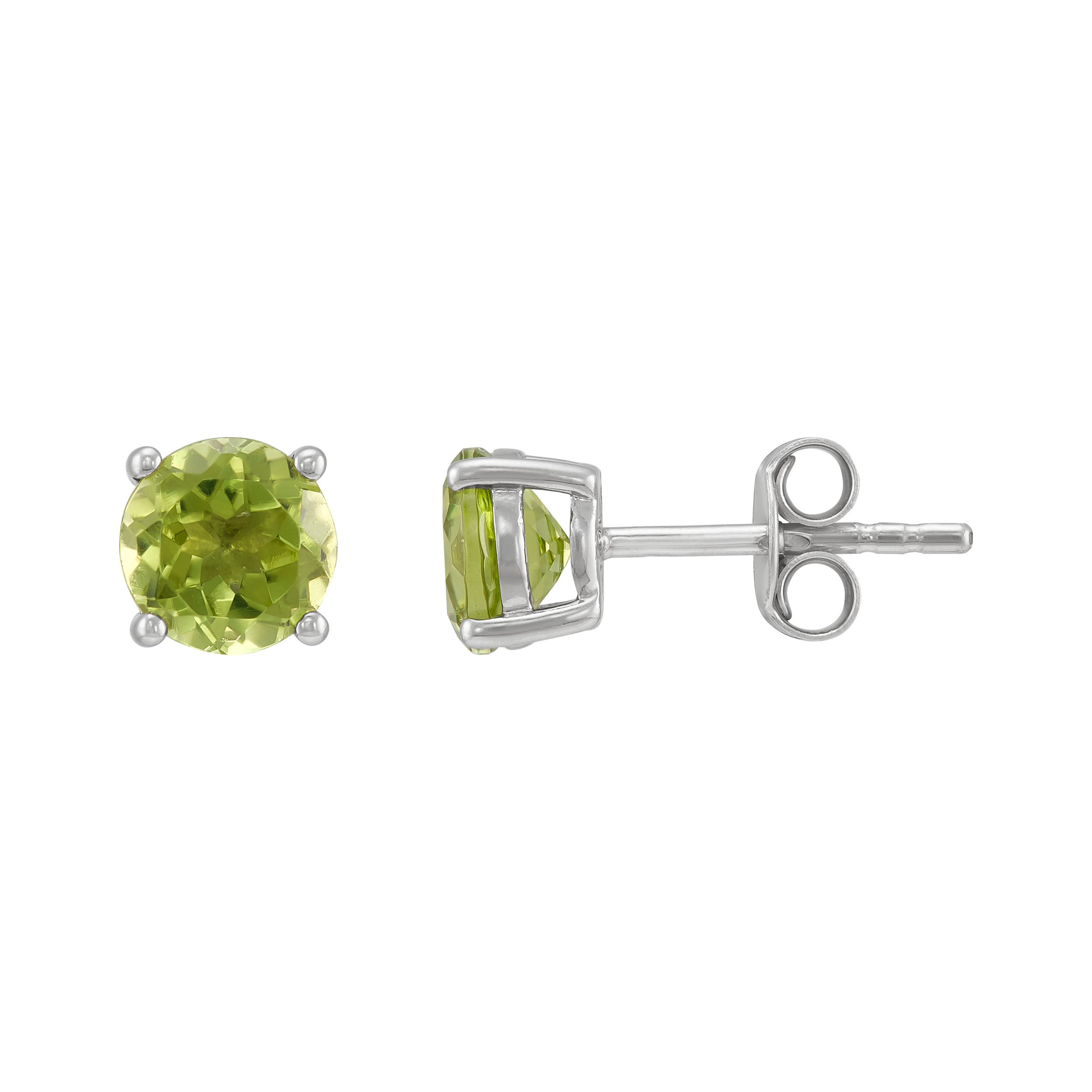 Brilliance Fine Jewelry Peridot and White Cubic Zircoina Pendant Necklace and Studs Set in Sterling Silver