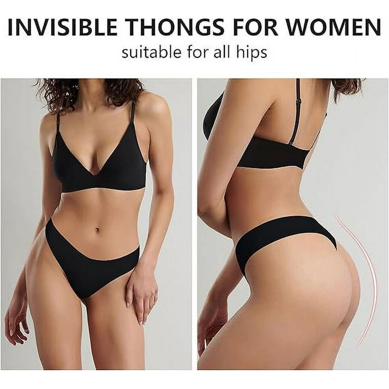 LEVAO Seamless Thongs Women Cheeky Underwear Stretch G-String Sexy