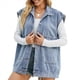 thumbnail image 3 of Chaqueta Vaquera Sin Mangas de Gran Tamaño para Mujer, Chaleco con Botones, Top de Verano, Vaqueros, Chalecos, Tops Azul XXL, 3 of 10
