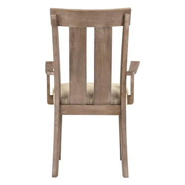 ACME Nathaniel Arm Chair (Set-2) in Fabric & Maple
