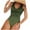 Olive Green, variant on Lovskoo 2024 Women's One Piece Swimsuits Sleeveless Trendy Solid Color Antistripe Slim High Waist Bikini Swimsuit Blue-S