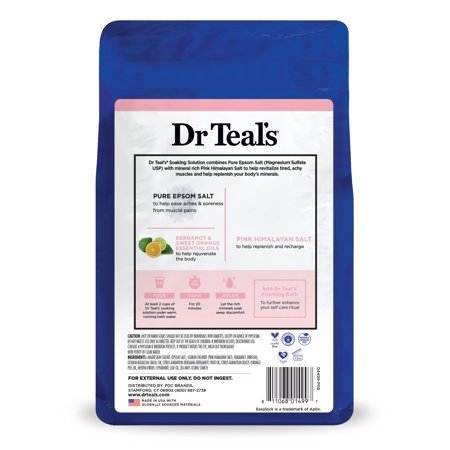 (4 PACK) DR TEAL’S EPSOM SALT MAGNESIUM SOAK, RESTORE & REPLENISH WITH PINK HIMALAYAN MINERAL, 3 LBS