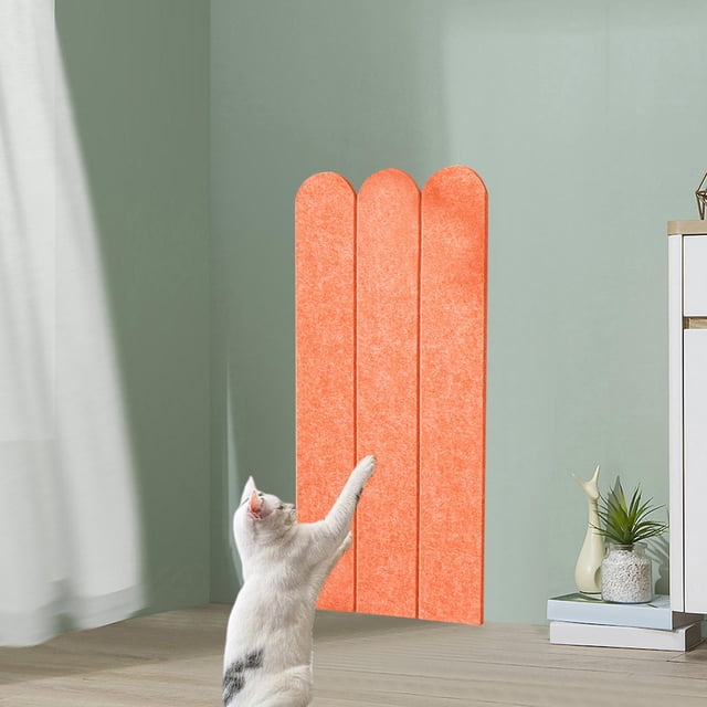 Alfombra rascadora para gatos, rascador de escalada multifunción, , fácil de usar, garra de molienda montada en la pared con cinta autoadhesiva naranja