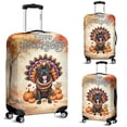 thumbnail image 2 of Happy Thanksgiving Pitbull Turkey Costume Pumpkins Autumn Leaves Travel Luggage Cover Terrier Dog Lover Suitcase Dust Protective Decor - 13014, 2 of 5
