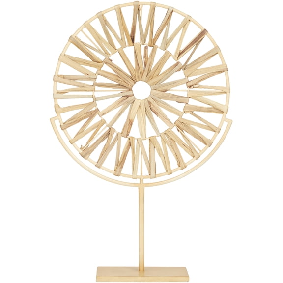 16" x 24" Brown Metal Starburst Geometric Sculpture, by DecMode