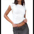 thumbnail image 2 of Camiseta Ajustada Sin Espalda para Mujer, de Corta, Cuello Redondo, Informal, de Verano, Estilo Y2K S, 2 of 7