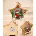 thumbnail image 6 of HESHENG Christmas Hanging Ornaments Star Round Santa Snowman LED Light Wooden Pendant Christmas Decorations Snowman Round Style, 6 of 6