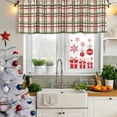 thumbnail image 6 of 2 Pack Valances for Windows, Green Red Checkered Window Valances for Living Room/Bedroom/Bathroom, Farmhouse Christmas Winter Striped Light Filtering Kitchen Curtain Valance 54"W x18" L, 6 of 9