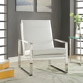 thumbnail image 2 of ACME Rafael Upholstery Accent Chair in White and Stainless Steel, 2 of 6