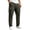 1-Army Green, variant on Cargo Pants for Men Waffle Knit Drawstring Waist Casual Pant Solid Color Workout Running Trousers with Zipper Pockets