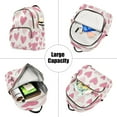 thumbnail image 5 of Quilted Backpack Fashion Backpack 11.41 * 6.1 * 14.17 Inch Women's Fashion Backpack Picnic Shopping Travel Out Sports backpack Pink Heart Cartoon4, 5 of 7
