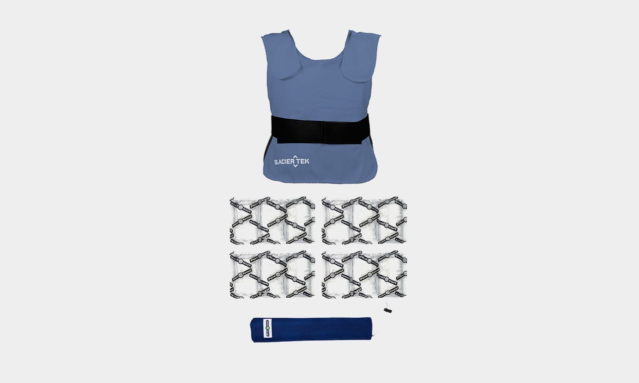 Children's Cooling Vest with Set of 4 Cool Packs - Maintains 59 Degrees for up to 2.5 Hours