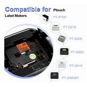 Fluorescent TZe Tape Compatible with Brother P Touch Label Maker, 2 Pack