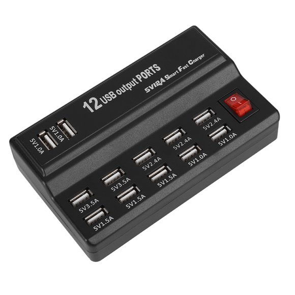 12 Ports Fast Charging Charger 12 Port Charging Station, 12 Ports USB Hub, For Home